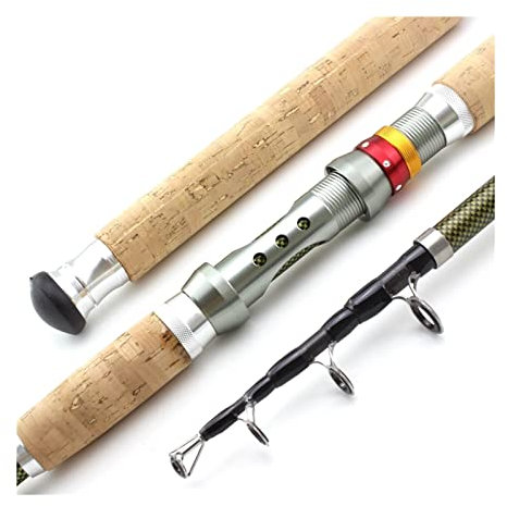 FIONEL Angelsets Teleskop Angelrute Carbon Holzgriff Spinnrute Extra Heavy Karpfen Angelrute Sea 2.1m 2.4m 2.7m 3.0m 3.6m Teleskop-Angelrute (Size : 2.1m)