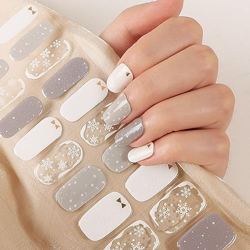 BHGT 20 Stück Nagelfolie Weihnachten für UV Härtend Winter Schneeflocken Glitzer Nagelfolien UV Gel Gelfoilen Nagelsticker Nail Wraps Nagelaufkleber Nagel Sticker (A)