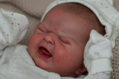 ROSHUAN Reborn Erster Schrei Baby-Puppe 19 Zoll 48 cm Realistische Weinende Weich Lebensechte Neugeborene Mit Zubehör