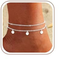 ZHESHY Fußkettchen Damen Silber 925 Gold Wasserfest Fussketten für Frauen | 18K Vergoldet Verstellbar Fußkette mit Herz Zirkon Kleeblatt,Knoten Schlangenkette,Sommer Schmuck Boho Strand Geschenke
