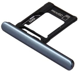 MUDASANQI Tiroir de rechange pour carte Micro SD/SIM + port pour carte anti-poussière compatible avec Sony Xperia XZ Premium (version double SIM) pièces de rechange (noir)