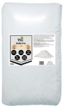 Perlita Expandida Volcánica 100% Natural - Aditivo para Sustratos y Suelos de Cultivo - Mejora la Retención de Agua y Aireación - Envase de 100 litros