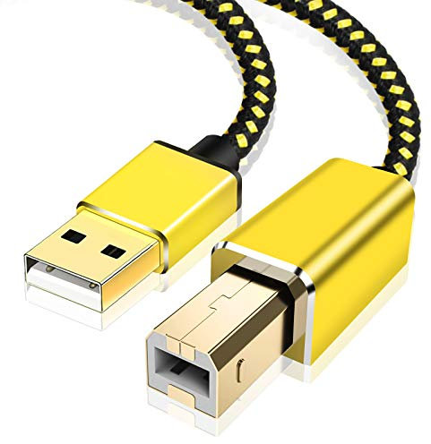 USB Druckerkabel, Scannerkabel 2.0 Typ B Kabel A auf B Drucker Printer Cable Universelles Für Alle 2.0-Port-Geräte Geeignet (2M/6Feet)