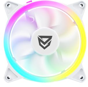 Nfortec Draco X ventilador ARGB 120mm ultra silencioso 12dB 3 pines blanco alto flujo de aire PC gaming
