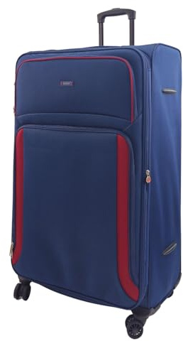 Navy Blue XL Check in Suitcase 89 x 51 x 36 cm Lightweight Soft Shell Luggage