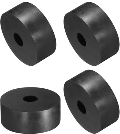 Sourcing Map Lot de 4 entretoises rondes en caoutchouc, 50 mm de diamètre extérieur x 12 mm de diamètre intérieur x 20 mm de hauteur, entretoises rondes anti-vibrations