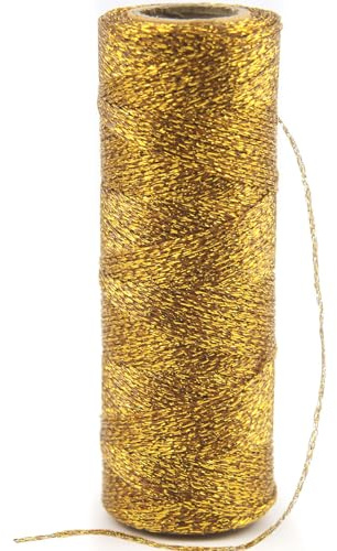 Gold Kordel 1mm, 100M Metallic Kordel Glitzer Goldschnur zum Basteln Nicht Elastisch Kordelband Schnur DIY Bastelschnur zum Handwerk Hochzeit Dekorieren Geschenkverpackungen (1 mm)