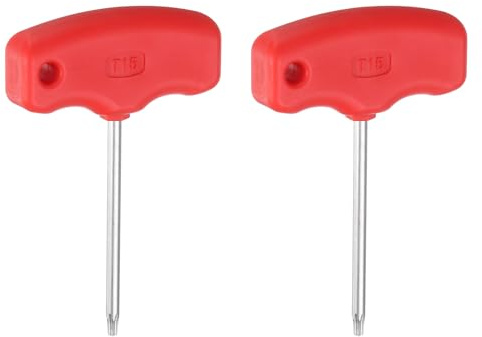 QUARKZMAN 2 Piezas Destornillador Torx T15 de Acero Cr-V con Mango en T para Llave de Estrella para Portaherramientas de CNC