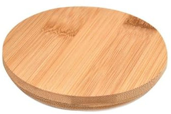 Generic Tapa redonda de madera con anillo de sellado de silicona, cubierta de anillo de sellado reutilizable, tapas de taza de té y bebida, cubierta de madera marrón (11 cm)