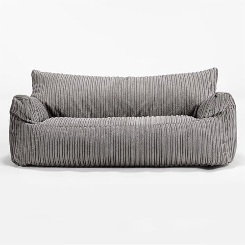 Lounge Pug Canapé Pouf Josephine pour Enfant en Velours Côtelé - Canapé Confortable pour Filles et Garçons - Anthracite