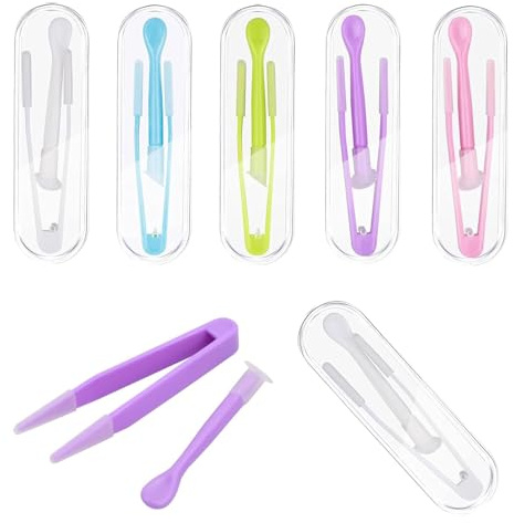 VZU 6 Stück Kontaktlinsen Einsetzhilfe,Kontaktlinsen Entfernen,Kontaktlinsen Inserter Remover,Kontaktlinsen Sauger,Kontaktlinsen Entferner Remover mit Saugnapf Bunte Contact Lens Tweezers