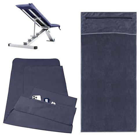 Mexgcom 2 Piezas Fitness handtücher Reusable Zip Bag + Small Hand Towels, Microfiber Yoga, Training, Sport, Outdoor (Grey)