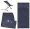 Mexgcom 2 Stück Fitness Handtuch, 120x50cm Sporthandtuch Handtücher mit Reißverschlusstasche + 80x40cm Kleine Handtücher, Microfaser Handtücher para Yoga, Entrenamiento, Deporte, Outdoor (Grey)