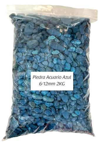 Piedra Acuario Azul 2kg - Decorativas para Jardin o Macetas - Ideal para Poner en tu Pecera - Piedras Decorativas - Decora Tus Jarrones Tamaño 6/12