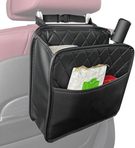 Organizer dietro il sedile dell'auto, borsa posteriore in pelle per sedile auto, tasche da viaggio automobilistiche, scatola porta bicchieri, accessori interni auto multifunzione per camion, SUV
