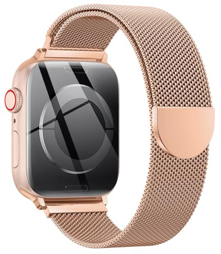 OULUOQI Kompatibel mit Apple Watch Armband 40mm 42mm 41mm 38mm 46mm 45mm 44mm Damen Herren, Einstellbar Edelstahl Metall Armbänder für iWatch Series 11 10 9 8 7 6 5 4 2 SE 3 Ultra 3