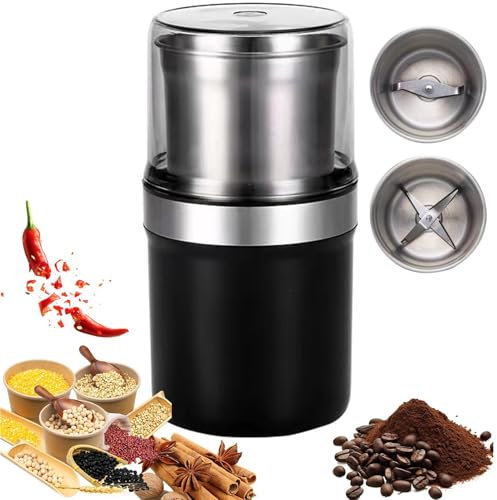 YZRDCXM Licuadora de Especias portátil, Molinillo de café eléctrico, licuadora de Especias eléctrica portátil y compacta genérica de 200 W con Cuchillas de Acero Inoxidable, silenciosa