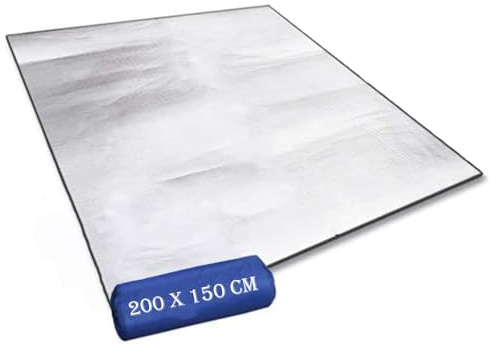 200×150 cm Alu Isomatte Schaummatten, Isoliermatte Isolierdecke, Faltbare Zeltmatte Bodenmatte Thermomatte Schlafmatte für Camping, Yoga