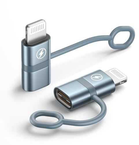 BLITEZZ USB C to Lightning Adapter 2Pack,36W USB C Female to Lightning Male Apple Adapter Fast Charging for iPhone 14 13 12 11 Pro Pad Pro Air/Mini Charging Cord Connector, Not for Audio/Headphone/OTG