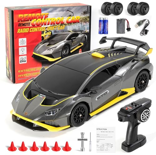 LTFIOON Macchina Telecomandata per Bambini, 2.4GHz RC Drift Car con Luce LED, 35km/h Auto Radiocomandata Regalo per Adulti e Bambini, Auto Giochi, Giochi 6 7 8 9 10 11 12 Anni (A)