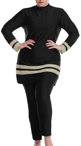 Generisch Burkini Maillot de bain musulman pour femme - 3 pièces - Manches longues - Islamique - Couverture complète - Tenue conservatrice - Sportif - Été A8