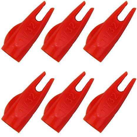 Mangobuy 50 Stück 11/32 Arrow Nock Rot/Weiß/Blau für Außendurchmesser 9mm Bogenschießen Pfeilwelle Compoundbogen Jagd im Freien (Rot)