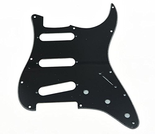 Kaish 11 Loch Jimi Hendrix 3-lagiges Gitarrenschlagbrett im Stratocaster-Stil, umgekehrter Steg, Schwarz