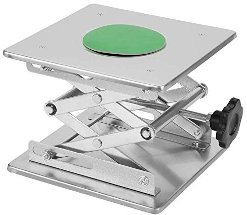 Labor Hebebühne Ständer, 200 × 200 × (80~280) mm Edelstahl Lab Jack, Wissenschaftliche Heber Höhenverstellbar, Tragkraft 15 kg Hebeplattform Scherenhebebühne