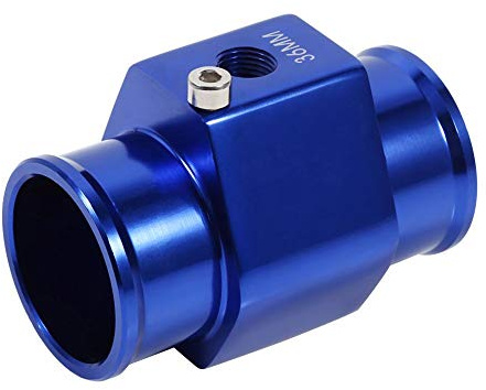 Keensso Auto Wassertemperatursensor Adapter, Auto 3 Wege 36mm Wassertemperatur Temperatursensor Adapter mit Klemme für Schlauch mit 1/8 NPT Gewinde -Wassertemperatursensor