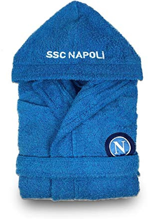 Napoli Accappatoio Spugna Adulto SSC Ufficiale Idea Regalo Calcio 100% Cotone