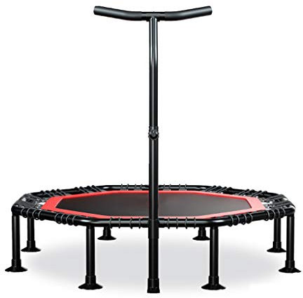 Boden Trampoline Outdoor Indoor Bungee Sport Jumping Fitness 42-Zoll-Klapptrampolin für den Haushalt, Fitness-Studio-Sprungbett für Erwachsene - Octagon-Fitnessbett mit Lenker, Trainingstraining für