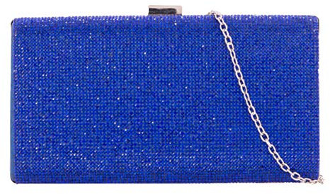 Girly Handbags Diamante Hartschalen-Clutch-Tasche Königsblau