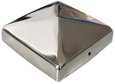 Sunload - Tappo per pali in acciaio INOX, quadrato, a forma di piramide, 4 pezzi (91 x 91 mm)