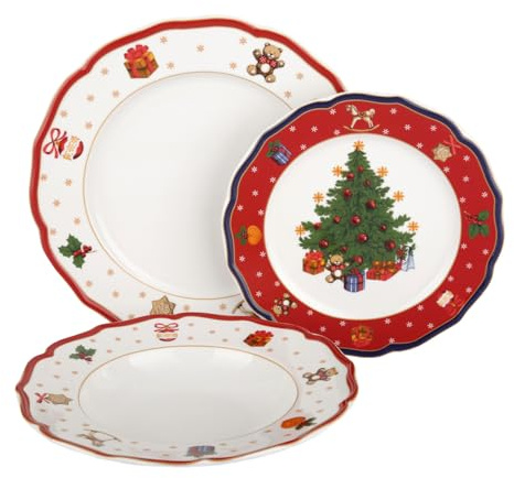 KASANOVA KASANOVA Set posto tavola Natale in porcellana Tavola