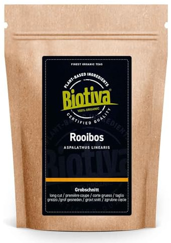 Biotiva Té de Rooibos orgánico 500g (2x250g) - Rooibos - Redbush - Aspalathus Linearis - embotellado y controlado en Alemania (DE-ÖKO-005)