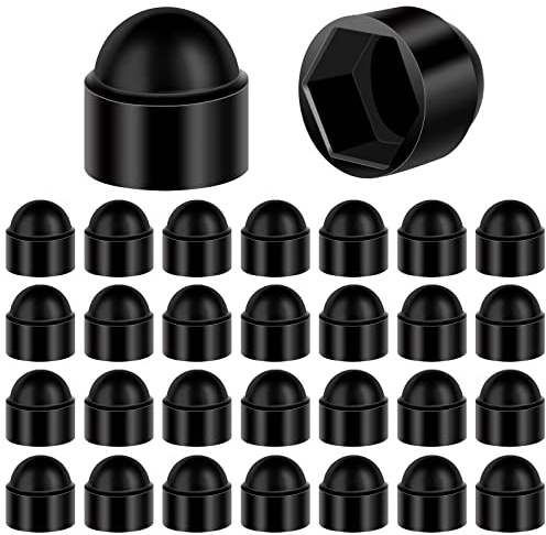 oumuik M10-17mm Plastic Dome Hex Head Bolt Nut Protection Caps Cover Hexagon 30PCS Blac