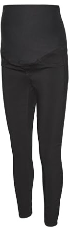 Mamalicious Mllucy Pantalon Slim Noir pour Femme A. Noos, Noir/Denim, M