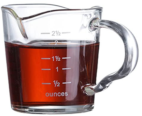 Gravy Boat for Milk, Broth, Sauce Thickened Glass Scale Cup Family Double Mouth Glass Mini Milk Jug With Handle Measuring Cup 70ml Hand-punched for Latte, Espresso, Cappuccino for Dining, Holiday Meal