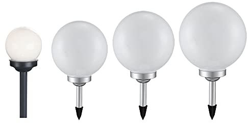 Solarkugel für Außen Solarleuchte Kugel Garten Kugelleuchte Solar LED Gartendeko, mit Erdspieß Leuchtdauer ca. 6-8 Stunden, 10 cm, 15 cm 20 cm 25 cm, 4er Set