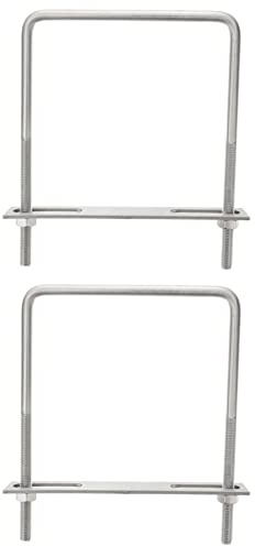 DOITOOL Quadratische U-Bolzen M10 Aus Edelstahl 2 Stück U-Bügel Schraube Für Boot Anhänger Und Wandmontage Ohne Bohren Am Fuß Der Aluminiumsäule Für Außenanwendungen