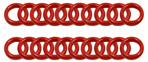 MACHSWON 30 Stück Silikon-O-Ringe Dichtungsringe Dichtungen 16 mm Außendurchmesser 14 mm Innendurchmesser 1 mm Breite Silikon Dichtungsring Rot