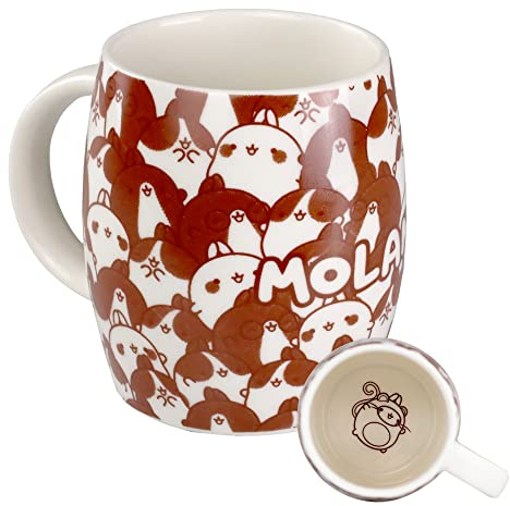 6vibes Molang Taza grande linda porcelana de 400 ml - Olla de café y té para fiestas de ratón, taza con motivo Piupiu, taza grande para regalo de