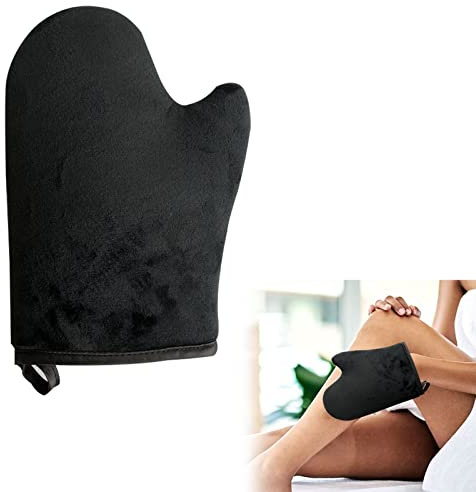 Selbstbräuner Handschuhe,Bräunungshandschuh für Selbstbräuner,Wasserfester Handschuh,Selbstbräuner Handschuh für Bräunungscreme und Peeling,Selbstbräuner Mitt Applikator für Gesicht und Körper,Schwarz