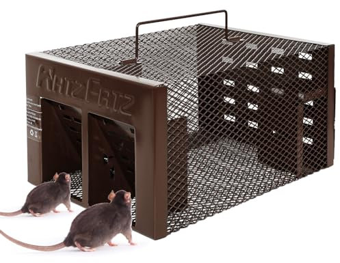 RatzFatz® Braue Lebendfalle Mausefalle, 2X Eingänge Premium Rattenfalle, Profi, Garten & Haus, Siebenschläfer, Alle Kleintiere Sensibilität einstellbar, Wiederverwendbar Falle, Modell Quickcatch 2.0