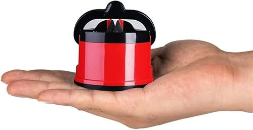 MAHWER Knife Sharpener Sharpening Tool Easy and Safe to Sharpens Kitchen Chef Knives Knives Sharpener Suction (Color : Rosso)