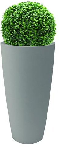 Nicoli Fioriera da Esterno o Interno STYLE 38x85 cm con Cachepot Estraibile (Grigio, 36 x 70 cm, Vaso + Bosso)