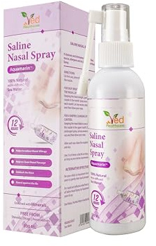 Spray nasal salino Aquamarin: spray nasal de alivio instantáneo para alergias y congestión (100 ml)