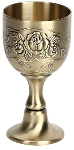 Leopacat Copa de Vino Vintage Europea,Copa de Vino Europea Vintage Bronce Metal Copa de Vino Tinto Arte del hogar Decoración Artesanal Cáliz Real Bebida de Whisky Suministros para Fiestas