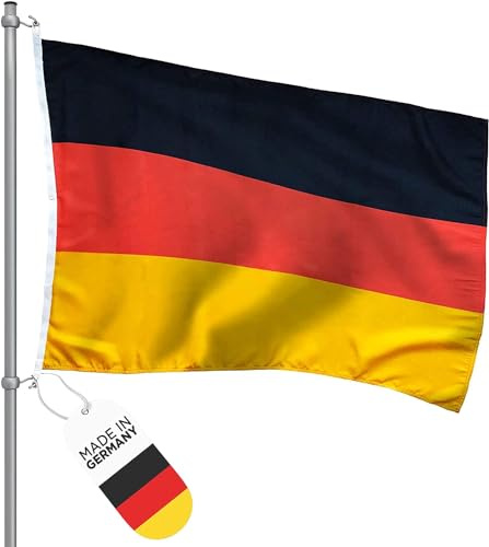FBS Premium Deutschland Flagge 250x150cm - Wetterfeste und Strapazierfähige Fahnen aus aller Welt - Spun-Polyester 155g/m Schiffsflaggentuch