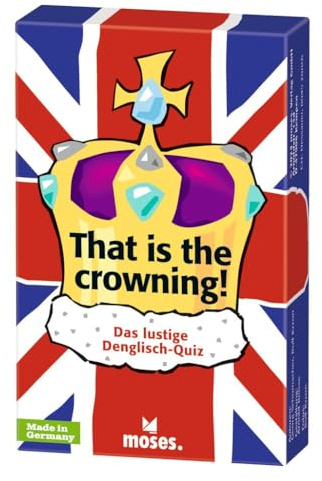 Moses. that is The Crowning, Denglisch Quiz mit 75 Redewendungen, lustiges Ratespiel für unterhaltsame Spieleabende, witziges & lehrreiches Kartenspiel ab 12 Jahren, Yellow